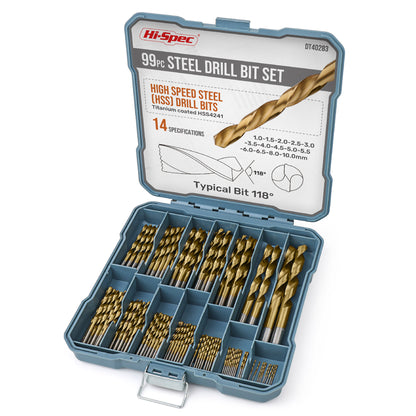 Hi-Spec 130-Piece Drill Bit Set for Wood and Concrete