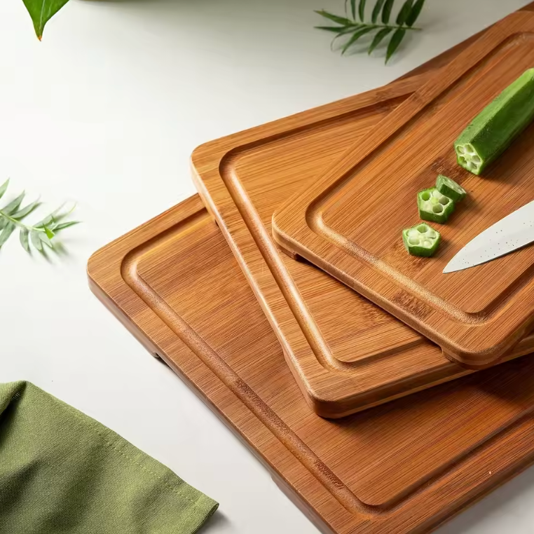 3-Piece bamboo cutting board set