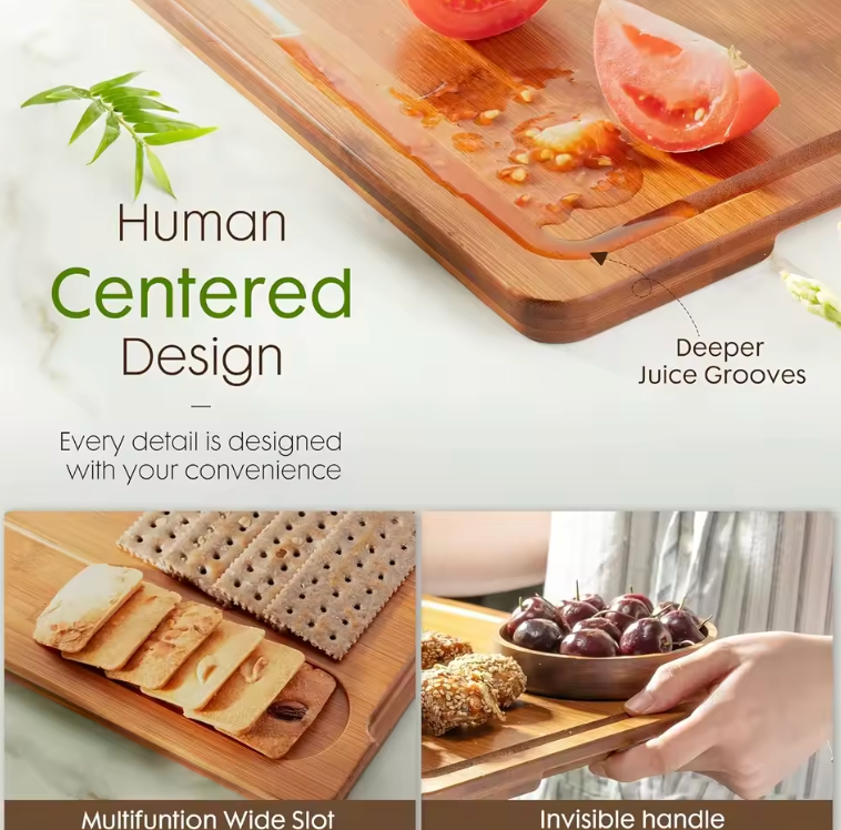 3-Piece bamboo cutting board set