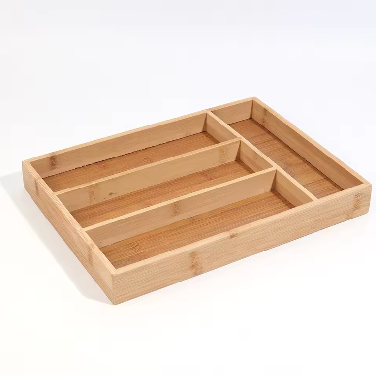 Bamboo cutlery organizer