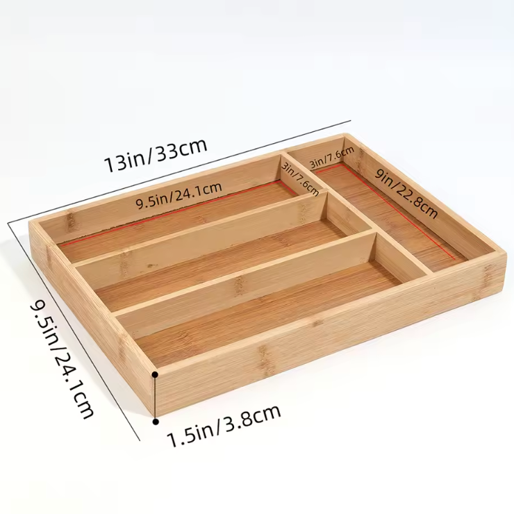 Bamboo cutlery organizer